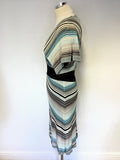 KAREN MILLEN FINE KNIT STRIPE SHORT SLEEVE DRESS SIZE 3 UK 12