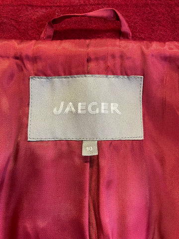 BRAND NEW JAEGER DARK RED WOOL BLEND MID LENGTH COAT SIZE 10