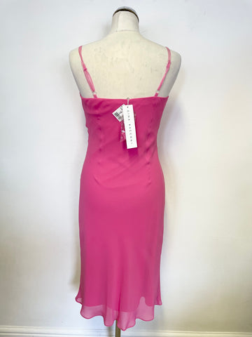 BRAND NEW GINA BACCONI PINK STRAPPY SLIP DRESS WITH LACE OVER TOP SIZE 8