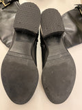 LK BENNETT BLACK LEATHER BUCKLE TRIM KNEE LENGTH BOOTS SIZE 3.5/36
