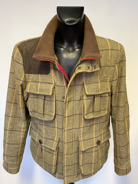 JOULES HAMILTON BROWN TWEED 100% WOOL COUNTRY JACKET SIZE XL