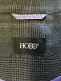 HOBBS GREY & PURPLE CHECK WOOL JACKET SIZE 10