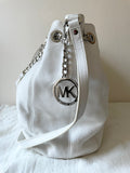 MICHAEL KORS WHITE LEATHER LARGE SHOULDER / TOTE BAG