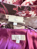 COUNTRY CASUALS MULBERRY & PINK FLORAL PRINT SPECIAL OCCASION DRESS & MATCHING JACKET SIZE 14