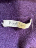 WOOLOVERS PURPLE EXTRA FINE MERINO WOOL & CASHMERE CARDIGAN SIZE L