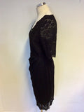 BRAND NEW TWIGGY FOR MARKS & SPENCER BLACK LACE SHORT SLEEVE PENCIL DRESS SIZE 12