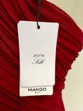 BRAND NEW MANGO RED ONE SHOULDER LONG EVENING DRESS SIZE M UK 12