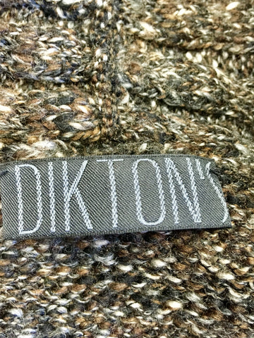 DIKTONS BROWN CHUNKY KNIT ZIP FRONT CARDIGAN SIZE 14