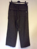 ALL SAINTS GREY WOOL BLEND CARGO TROUSERS SIZE S