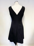 REISS ALESSIA BLACK SQUARE NECK SLEEVELESS A-LINE DRESS  SIZE 12