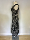 JACQUES VERT BLACK & CREAM PRINT SPECIAL OCCASION DRESS SIZE 10