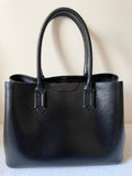 RALPH LAUREN BLACK LEATHER TOTE BAG