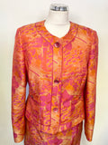 STEILMANN PINK & ORANGE FLORAL PRINT SLEEVELESS PENCIL DRESS & JACKET SUIT  SIZE 14