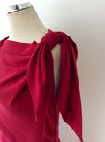 PRADA DEEP RED OCCASION DRESS WITH TIE FEATURE SIZE 46 UK 14