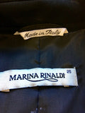 MARINA RINALDI BLACK SATIN COLLAR V NECK OCCASION / EVENING JACKET SIZE 25 UK 20