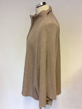 NITYA FAWN MERINO WOOL ZIP UP PONCHO/CARDIGAN ONE SIZE