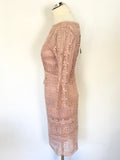 BRAND NEW BODY FROCK PINK CROCHET INNER SECRET SUPPORT PENCIL DRESS SIZE S UK 8/10