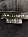 ISABEL DE PEDRO BLACK SILK FRONT WITH FACE PRINT STRETCH JERSEY LONG TOP SIZE 16