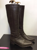 MODA IN PELLE TRENTON OLIVE WRAP AROUND STRAP LONG LEATHER BOOTS SIZE 6/39