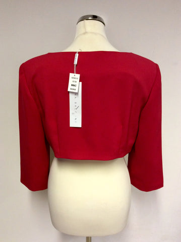 BRAND NEW GINA BACCONI RED BOLERO JACKET SIZE 12