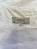 HOBBS WHITE SLEEVELESS REAR BUTTON FASTEN TOP SIZE 10