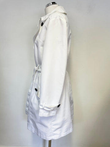 MARKS & SPENCER WHITE BELTED TRENCH COAT/ MAC SIZE 16