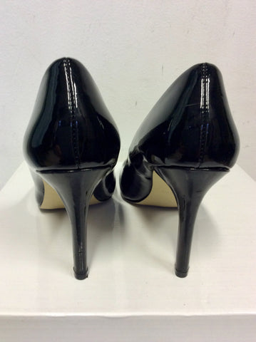 ANN TAYLOR BLACK PLACK PATENT HEELS SIZE 4.5 / 37.5
