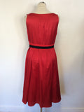 MONSOON RED SILK & COTTON SPECIAL OCCASION DRESS SIZE 14