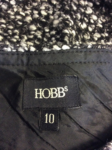 HOBBS BLACK & WHITE MARL CALF LENGTH WOOL BLEND SKIRT SIZE 10