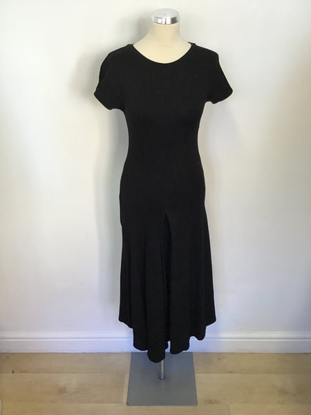 WHISTLES BLACK CAP SLEEVE STRETCH JERSEY DRESS SIZE 12 ALSO SIZE 8/10