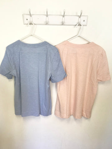 WHISTLES LIGHT PINK COTTON SHORT SLEEVE T SHIRT SIZE S