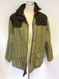 BRAND NEW RYDALE BRAMHAM GREEN & PINK CHECK TWEED WOOL BLEND JACKET SIZE 18
