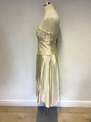BRAND NEW MONSOON IVORY SILK STRAPLESS/ STRAPPY SPECIAL OCCASION  DRESS SIZE 10