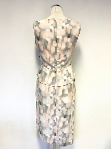 BRAND NEW PHASE EIGHT PASTEL PINK ,BLUE & GREY HUES SLEEVELESS PENCIL DRESS SIZE 10