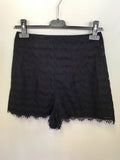 TWENTY8 TWELVE BONITA BLACK LACE FULLY LINED SHORTS SIZE 10