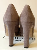 LK BENNETT MINK SUEDE PLATFORM SOLE BLOCK HEELS SIZE 6/39