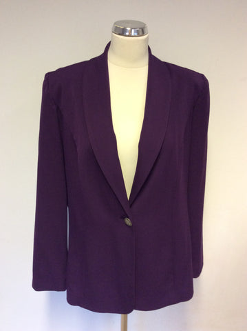 BRAND NEW HUDSON & ONSLOW AUBERGINE CLASSIC JACKET SIZE 18