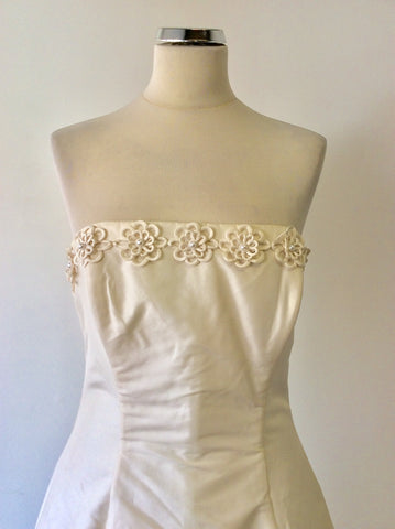 FORGET ME NOT IVORY 100% SILK WEDDING DRESS SIZE 14