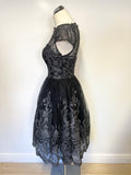 BRAND NEW CHI CHI LONDON BLACK & SILVER LACE OVERLAY FIT & FLARE SPECIAL OCCASION DRESS SIZE 8