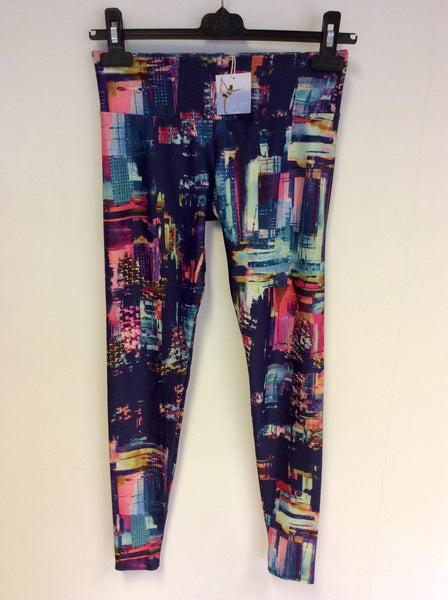 BRAND NEW ONZIE MULTI COLOURED PRINT FITNESS LEGGINGS SIZE XS