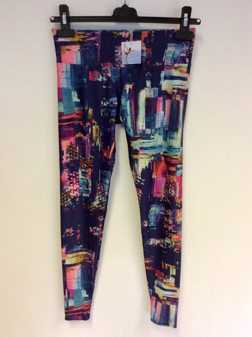 BRAND NEW ONZIE MULTI COLOURED PRINT FITNESS LEGGINGS SIZE XS
