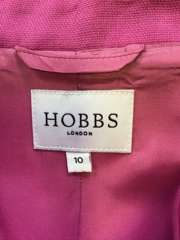 HOBBS PINK LINEN JACKET & SKIRT SUIT SIZE 10