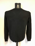JOHN LEWIS BLACK V NECK MERINO WOOL JUMPER SIZE L