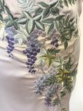 KAREN MILLEN PALE LILAC EMBROIDERED SILK STRAPLESS SPECIAL OCCASION DRESS SIZE 12