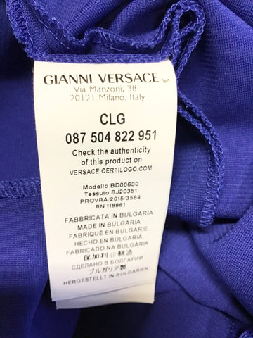 VERSUS VERSACE COBALT BLUE ONE SHOULDER STRETCH MINI DRESS SIZE 42 UK 8/10