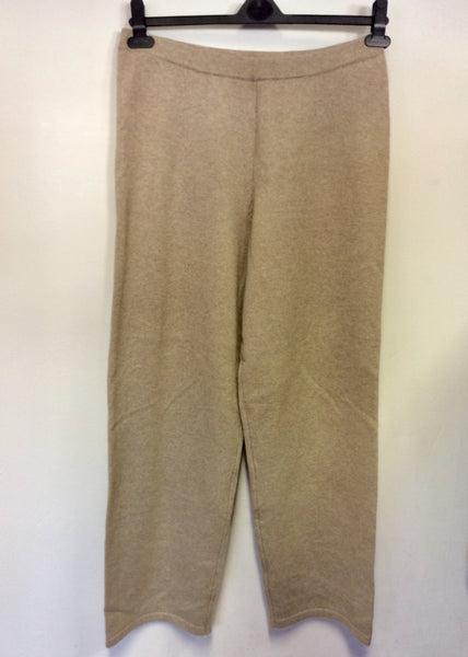 BRAND NEW LAURENCE TAVERNIER FAWN WOOL & CASHMERE KNIT LOUNGE PANTS SIZE L