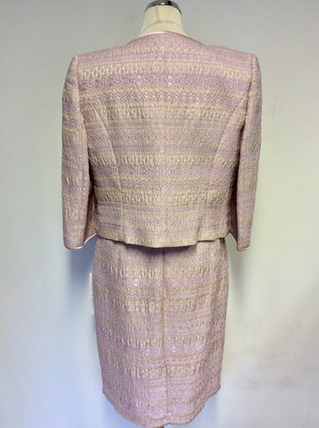 BRAND NEW DRESS CODE BY VEROMIA NOUGAT PINK EMBROIDERED DRESS & JACKET SUIT SIZE 20