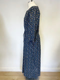 BRAND NEW SEASALT CORNWALL TEAL FLORAL PRINT ROCK DOVE 3/4 SLEEVE MAXI DRESS SIZE 10