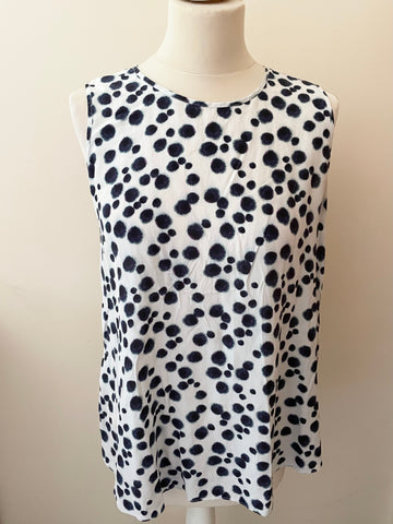 HOBBS PURPLE,BLUE & IVORY 100% SILK SLEEVELESS TOP SIZE 12