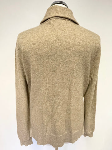 JOHN LEWIS CAMEL PURE CASHMERE CARDIGAN SIZE 14